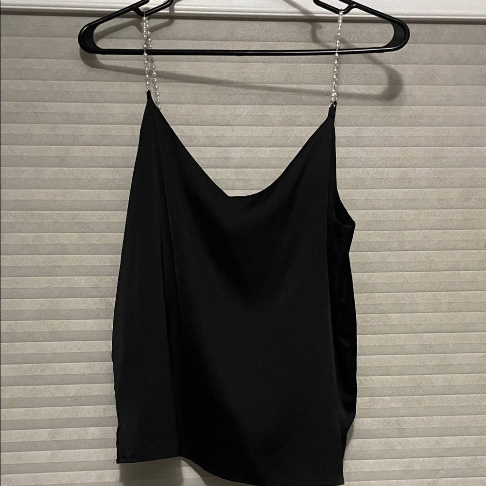 Rachel Zoe Black Camisole with Pearl Straps